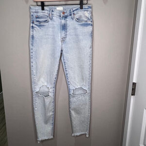 Mother Jeans The Stunner Zip Ankle Step Fray 28 Rolling in the Bushes Mom 90’s